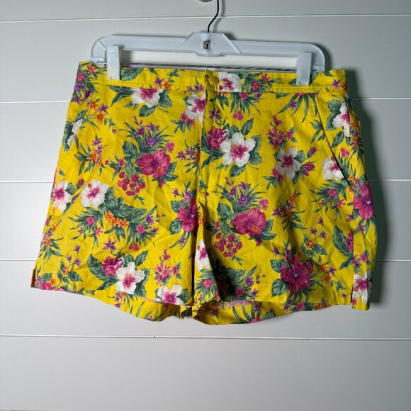 Ralph Ralph Lauren Yellow Floral Shorts Sz 12 - Picture 1 of 9